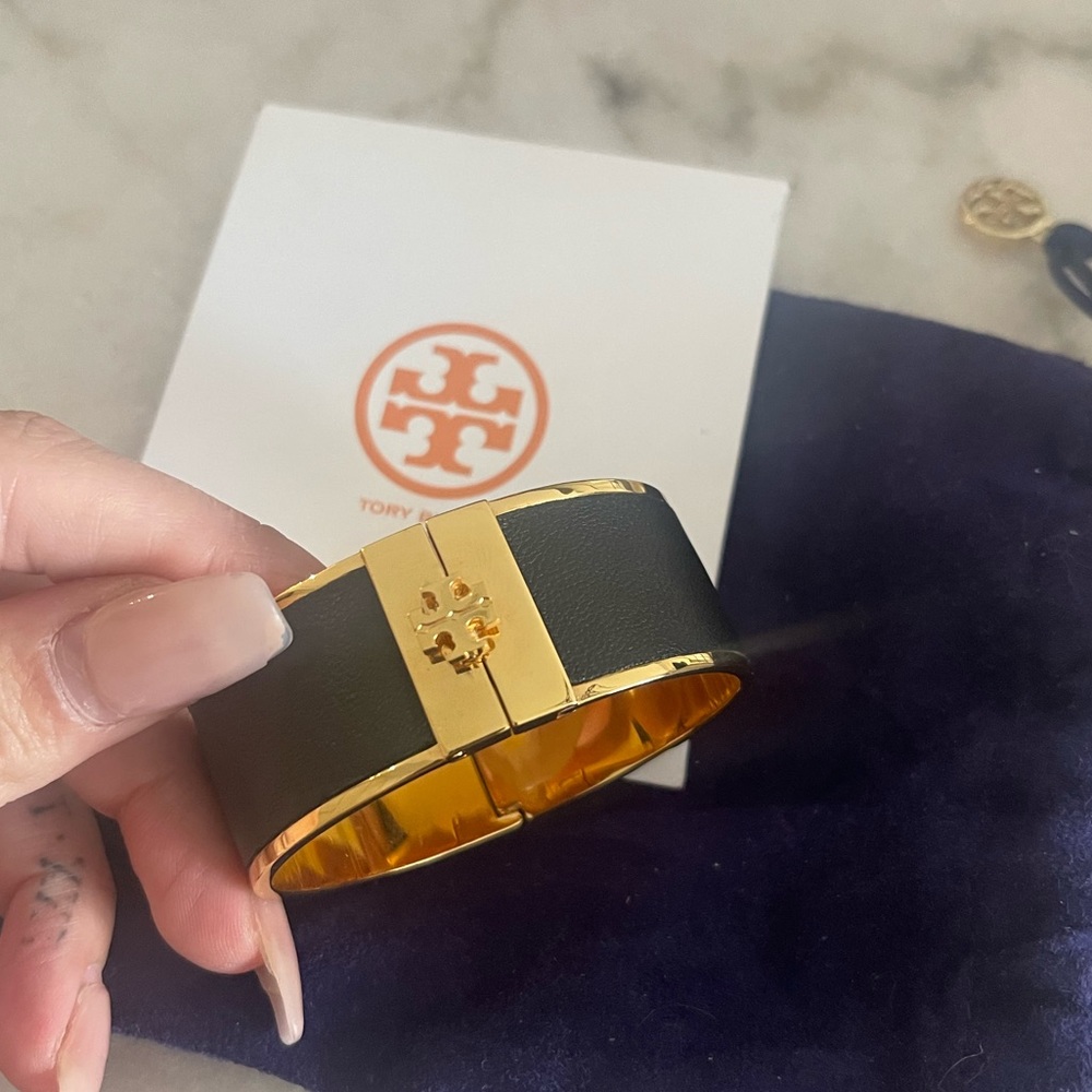 Tory Burch leather clamp bangle